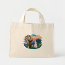 Poodle (Standard White) Tote Bags