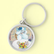 Poodle Tea Party Cupcake Key Chain keychains