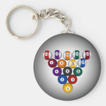 Pool: Billiard Balls: Billiards: Keychain