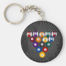 Pool: Billiard Balls: Billiards: Keychain