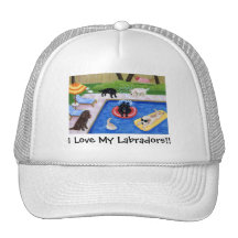Pool Party Labradors Trucker Hat