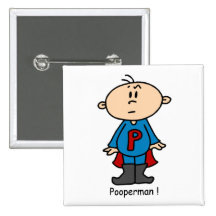 Pooperman Baby Pinback Buttons
