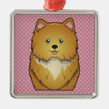 Pooranian Cartoon Christmas Ornament
