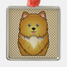 Pooranian Cartoon Christmas Ornament