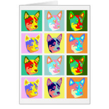 Pop Art Australian Cattle Dog Greeting Cards