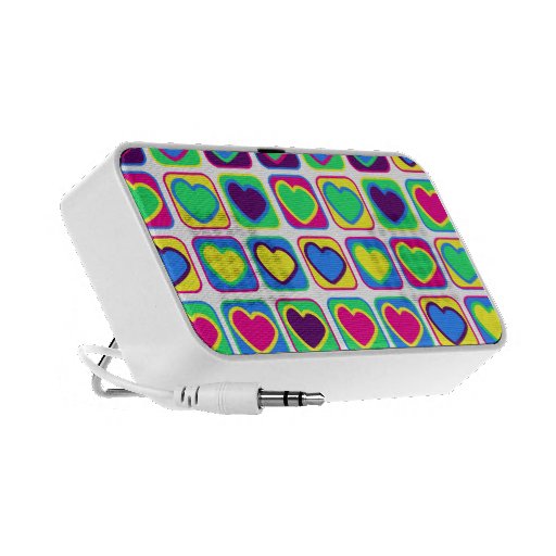 Pop art colourful hearts speaker