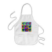 Pop Art Dachsund Doxie Panels Multi-Colour Popart Apron