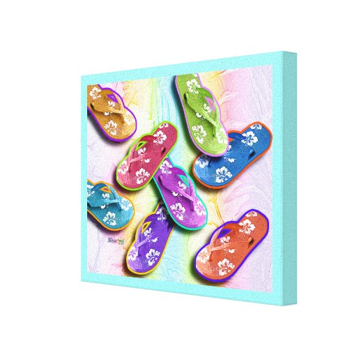 Pop Art FLIP FLOPS Gallery Wrapped Canvas