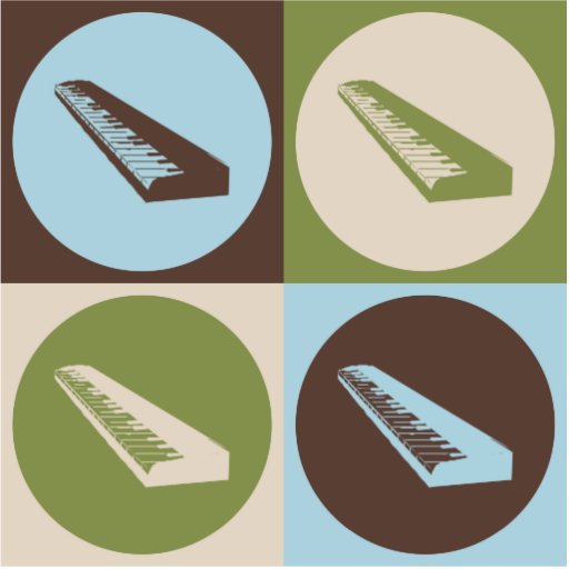 Pop Art Keyboard Photo Cut Out