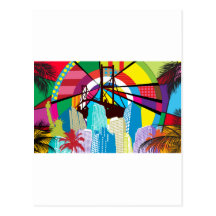 Pop Art Landmarks Postcard