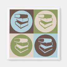 Pop Art Library Work Fridge Magnet