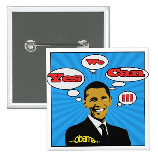 Pop Art Yes We Can Obama Button