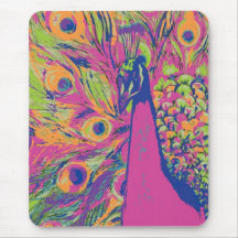 Pop Peacock Mouse Pads