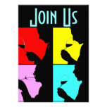 PopArt Wine Tasting Silhouette 4 Steps Invitation