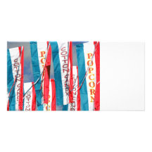 Popcorn Cotton Candy Fair Flags Photo Greeting Card