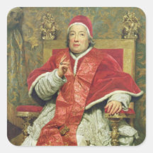 Pope Clement XIII (1693-1769) (oil on canvas) Square Sticker