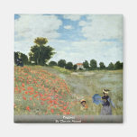 Poppies By Claude Monet Fridge Magnet