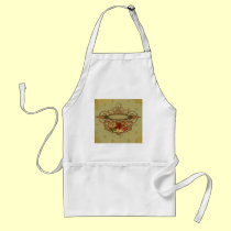 Poppies Fleur de Lis Victorian Style aprons