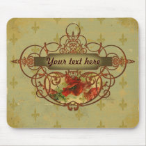 Poppies Fleur de Lis Victorian Style mousepads