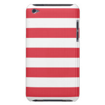 Poppy Red Stripes Pattern Barely There iPod Cases