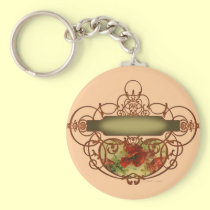 Poppy Scroll Banner keychains