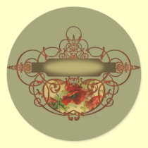 Poppy Scroll Banner stickers