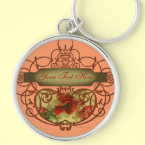 Poppy Scroll Victorian Style Key Chain keychains