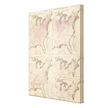 Population and Density - United States Census 1870 Canvas Prints