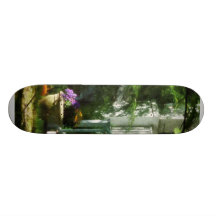 Porch with Urn and Pumpkin Skateboard