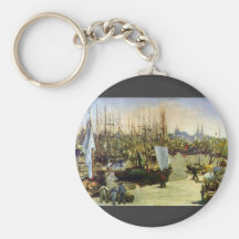 Port of Bordeaux by Edouard Manet Key Chain