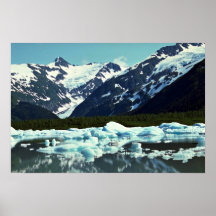 Portage Glacier, north of Port Seward, Alaska Poster