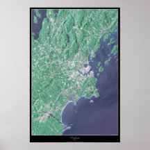 Portland, Maine satellite poster