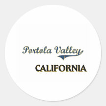 Portola Valley California City Classic Round Stickers