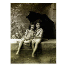 Portrait in the rain post card