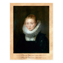 Portrait Maid Honour Infanta Isabella Rubens Paul Postcard