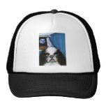 Portrait of a black Japanese chin Mesh Hat