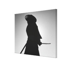 Portrait of a Samurai warrior holding a sword Gallery Wrapped Canvas