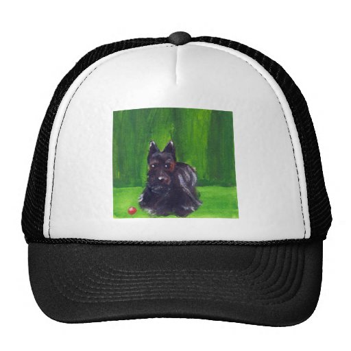 Portrait of a Scottish Terrier Trucker Hats