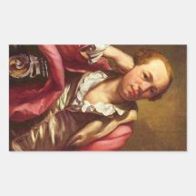 Portrait of an architect by Anton Raphael Mengs Rectangular Stickers