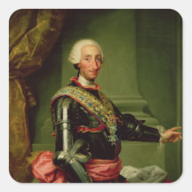 Portrait of Charles III  c.1761 Square Stickers
