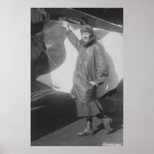 Portrait of Female Aviator Marjorie Stinson Posters