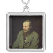 Portrait of Fyodor Dostoyevsky  1872 Personalized Necklace