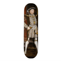 Portrait of Henry VIII by Hans Holbein the Younger Skate Board Deck