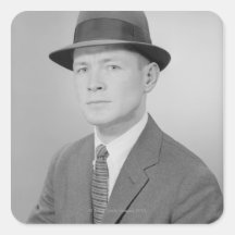 Portrait of Man Square Stickers
