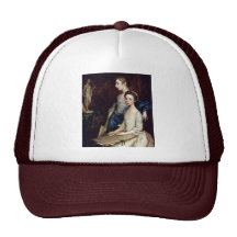 Portrait Of Molly And Peggy With Drawing Supplies Trucker Hat