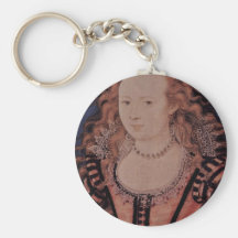 Portrait Of Queen Elizabeth Of Bohemia Oval Keychain