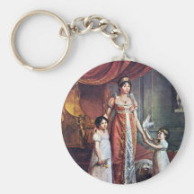 Portrait Of The Queen And Her Daughters Julia Bona Keychains