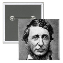 Portrait Photograph of Henry David Thoreau Pinback Buttons