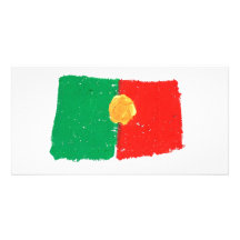 Portuguese Flag Customized Photo Card