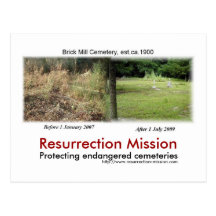Post card~~Brick Mill Cemetery